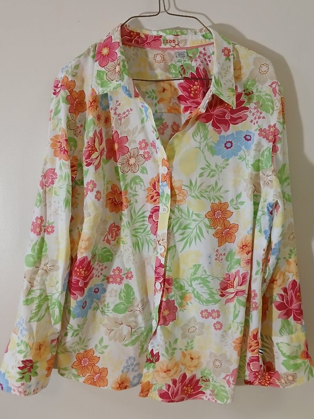 Floral vintage Izod blouse - size large